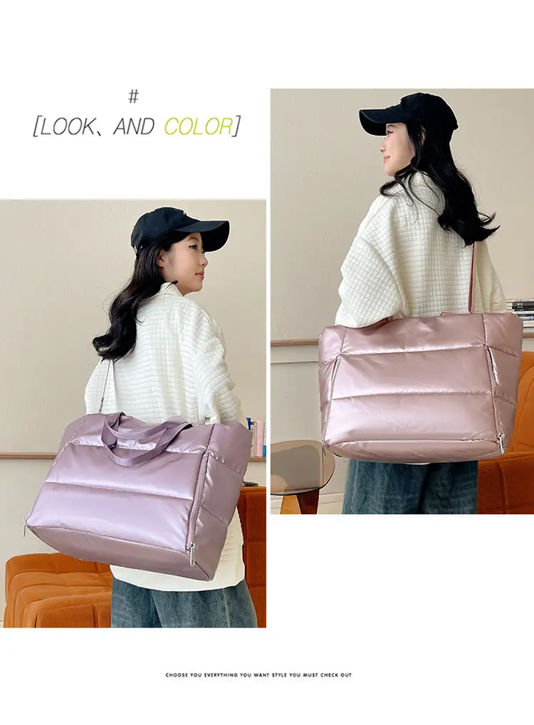 Pink Waterproof Travel Yoga Bag with Zip Pockets — feature 24