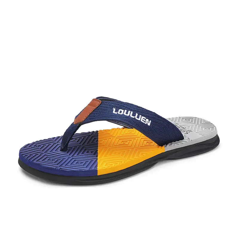 2024 Men Blue Yellow Louisuan Flip Flops - Image 15