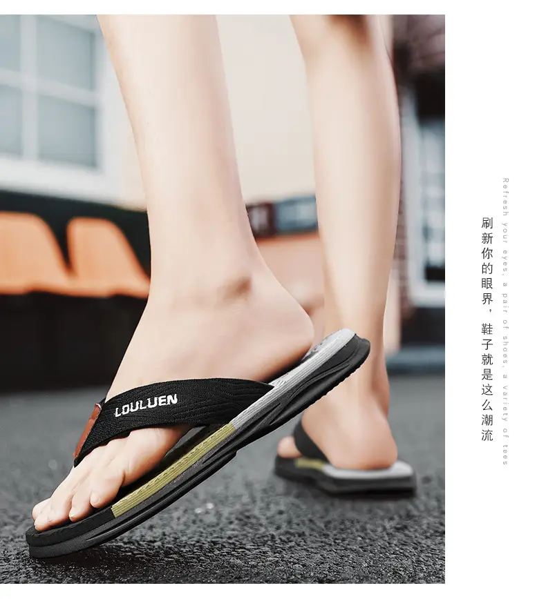 2024 Men Blue Yellow Louisuan Flip Flops — feature 10