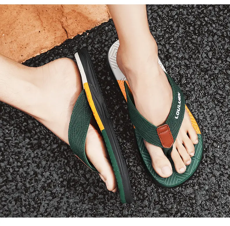 2024 Men Blue Yellow Louisuan Flip Flops — feature 14