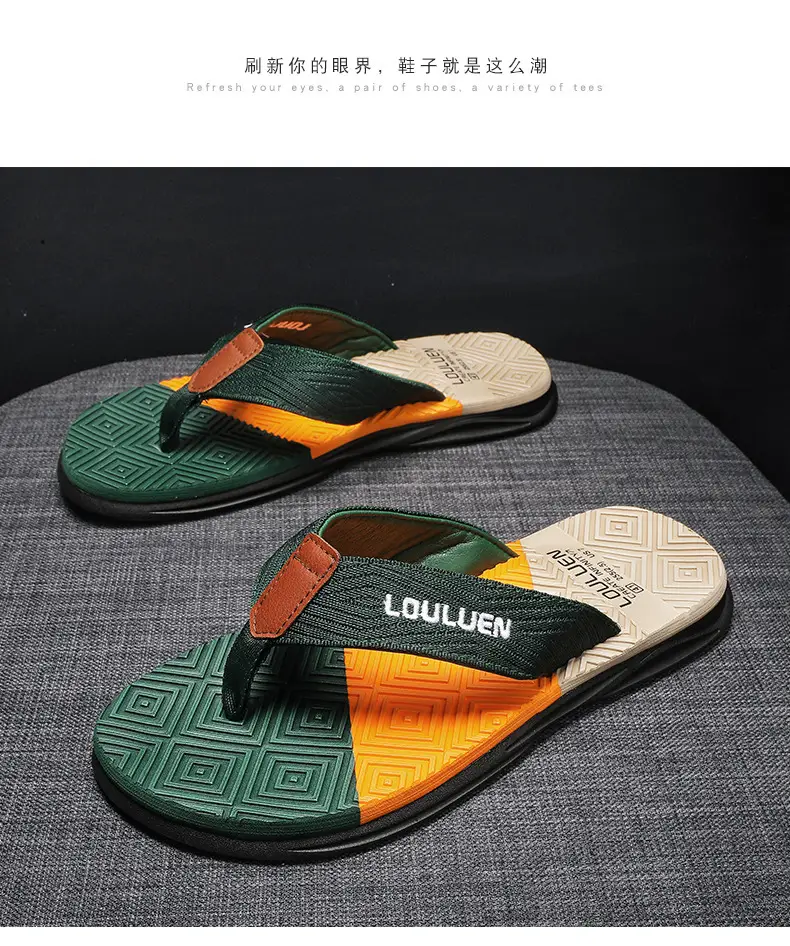 2024 Men Blue Yellow Louisuan Flip Flops — feature 19