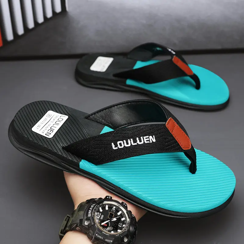 2024 Men Blue Yellow Louisuan Flip Flops - Image 4