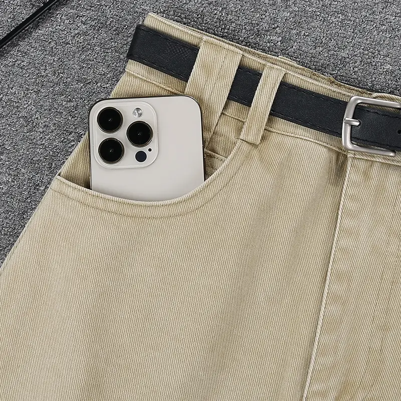 American Style Hot Girl Anti-Drain Short Skirt Beige - Image 8