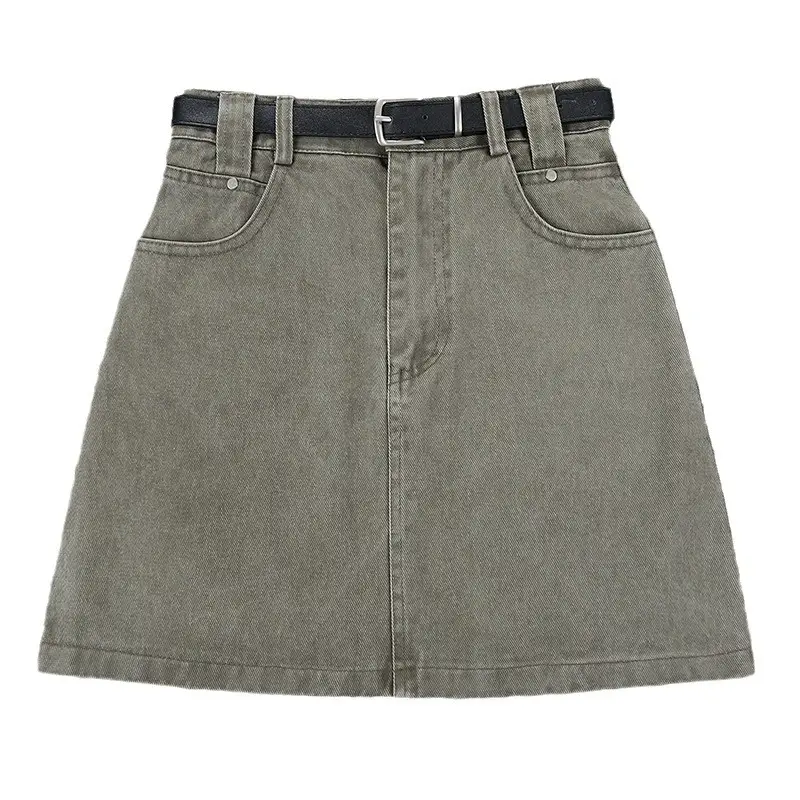 American Style Hot Girl Anti-Drain Short Skirt Beige - Image 9