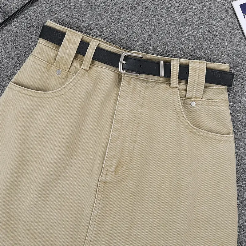 American Style Hot Girl Anti-Drain Short Skirt Beige — feature 5
