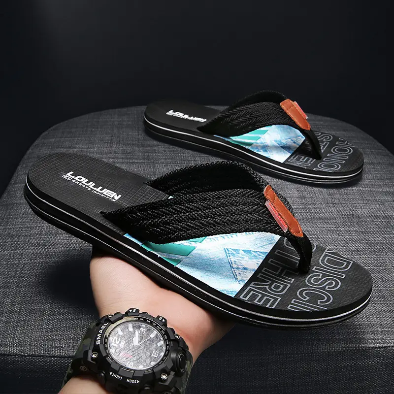 2024 Korean Style Men's Beach Flip Flops Large Size - Image 4