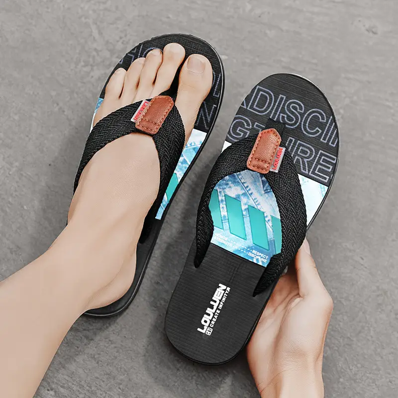 2024 Korean Style Men's Beach Flip Flops Large Size - Image 5