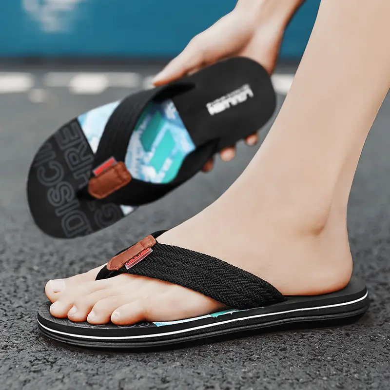 2024 Korean Style Men's Beach Flip Flops Large Size - Image 2