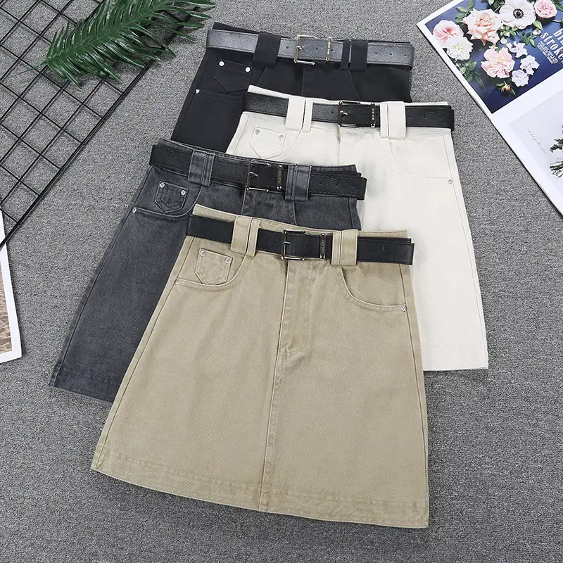 Korean Style High Waist Denim Skirt Set — feature 1