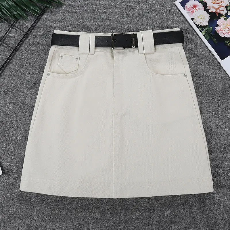 Korean Style High Waist Denim Skirt Set
