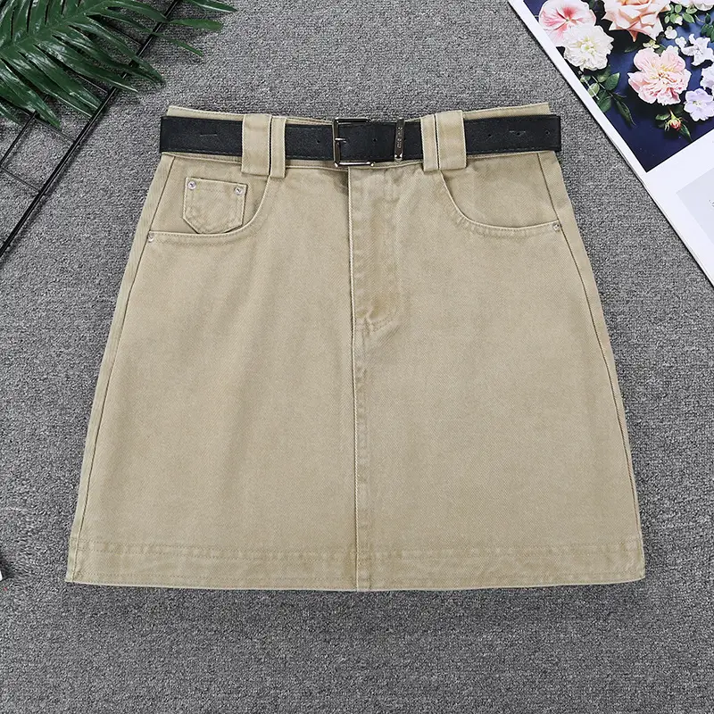 Korean Style High Waist Denim Skirt Set