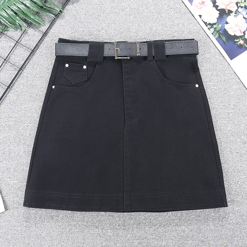 Korean Style High Waist Denim Skirt Set