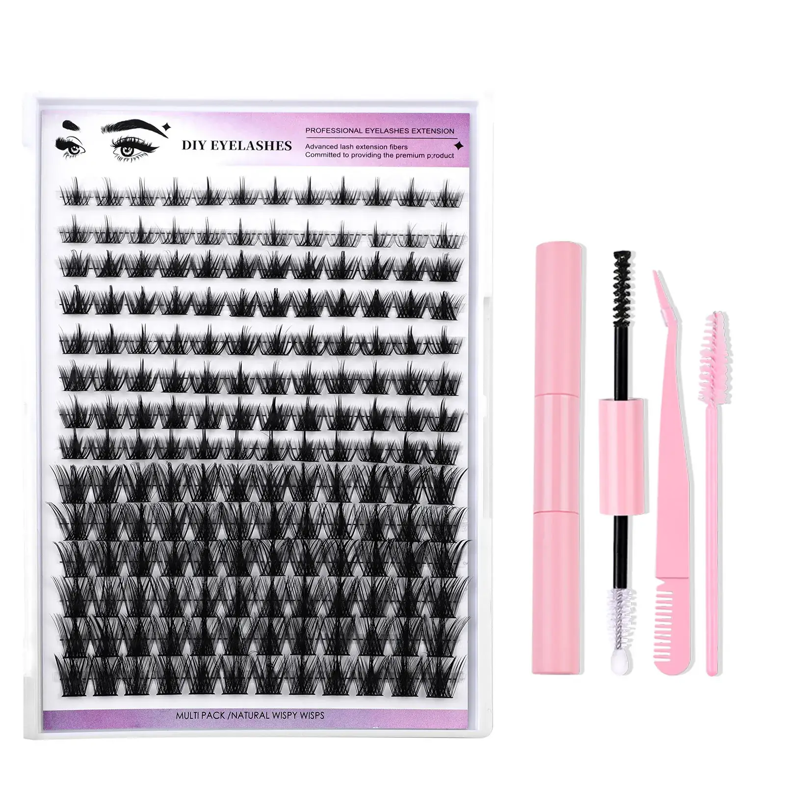 Cross-Border False Eyelashes 168 Clusters 8-16mm - Image 5