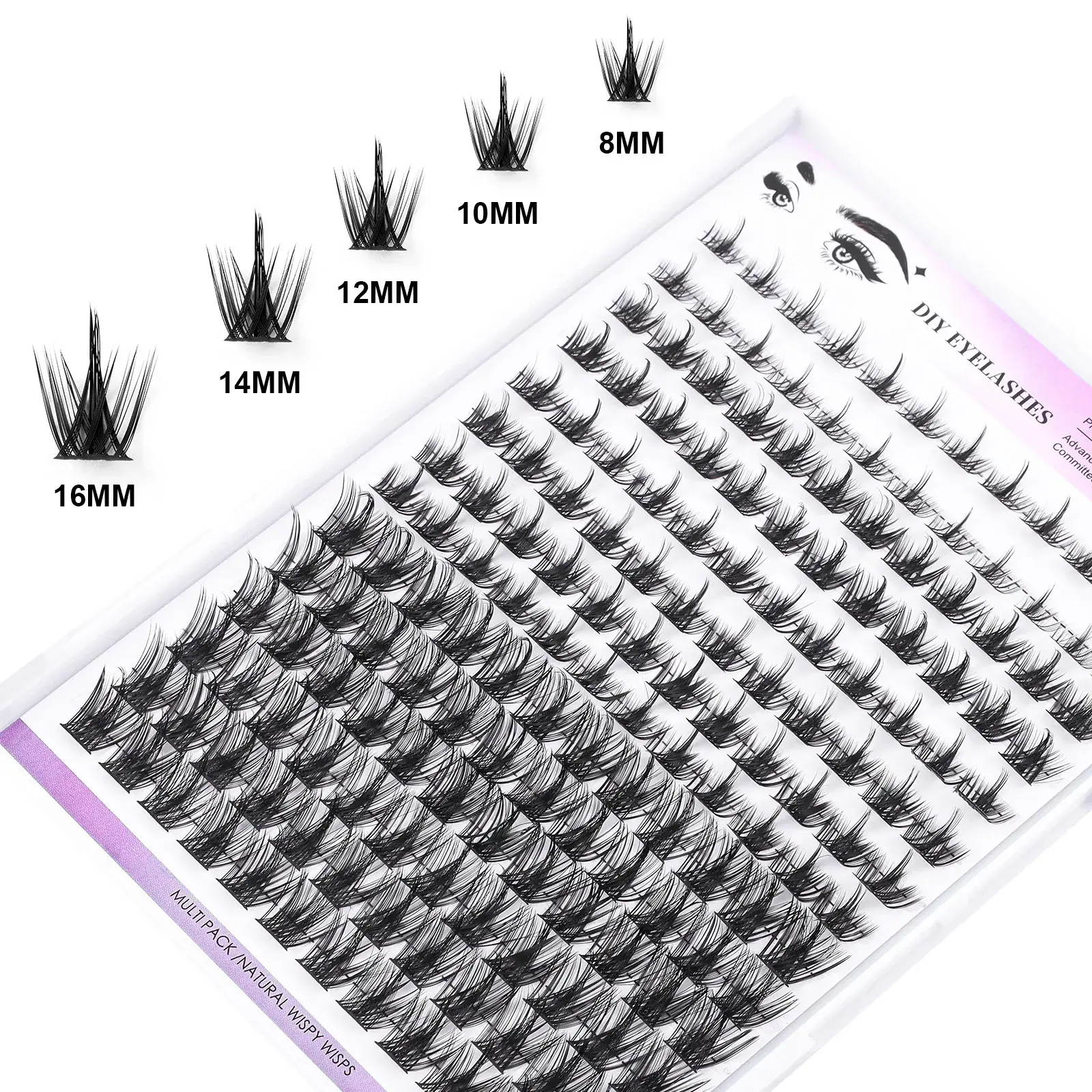 Cross-Border False Eyelashes 168 Clusters 8-16mm - Image 6