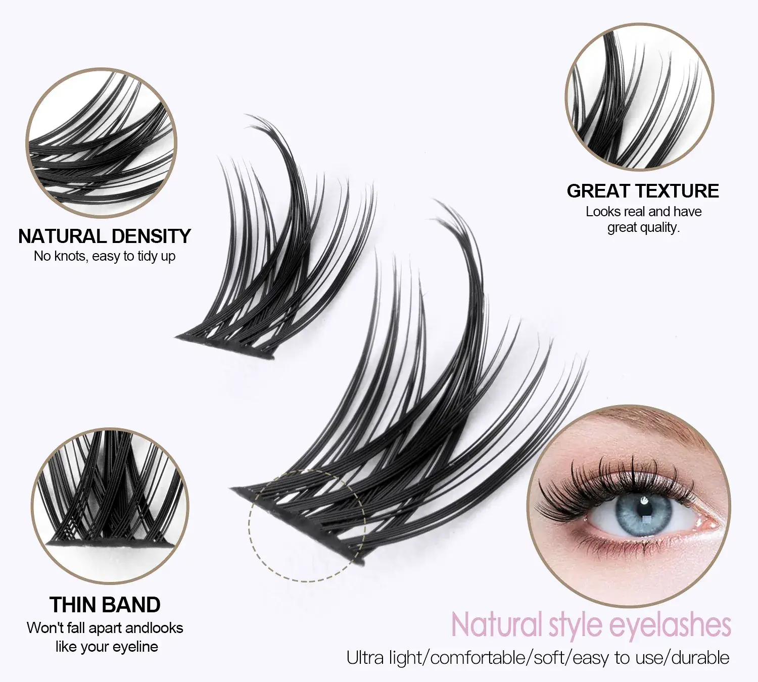 Cross-Border False Eyelashes 168 Clusters 8-16mm — feature 2