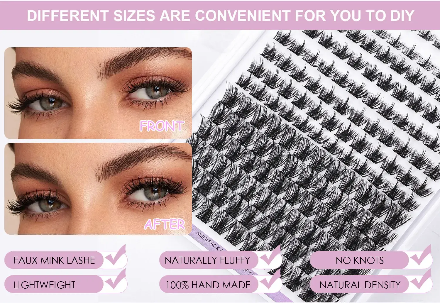 Cross-Border False Eyelashes 168 Clusters 8-16mm — feature 6