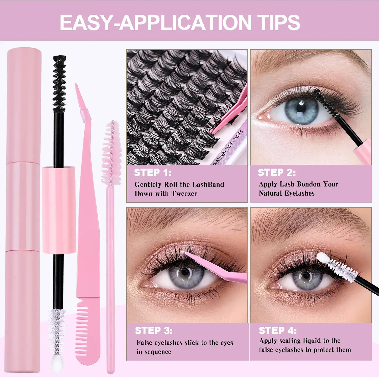 Cross-Border False Eyelashes 168 Clusters 8-16mm — feature 7