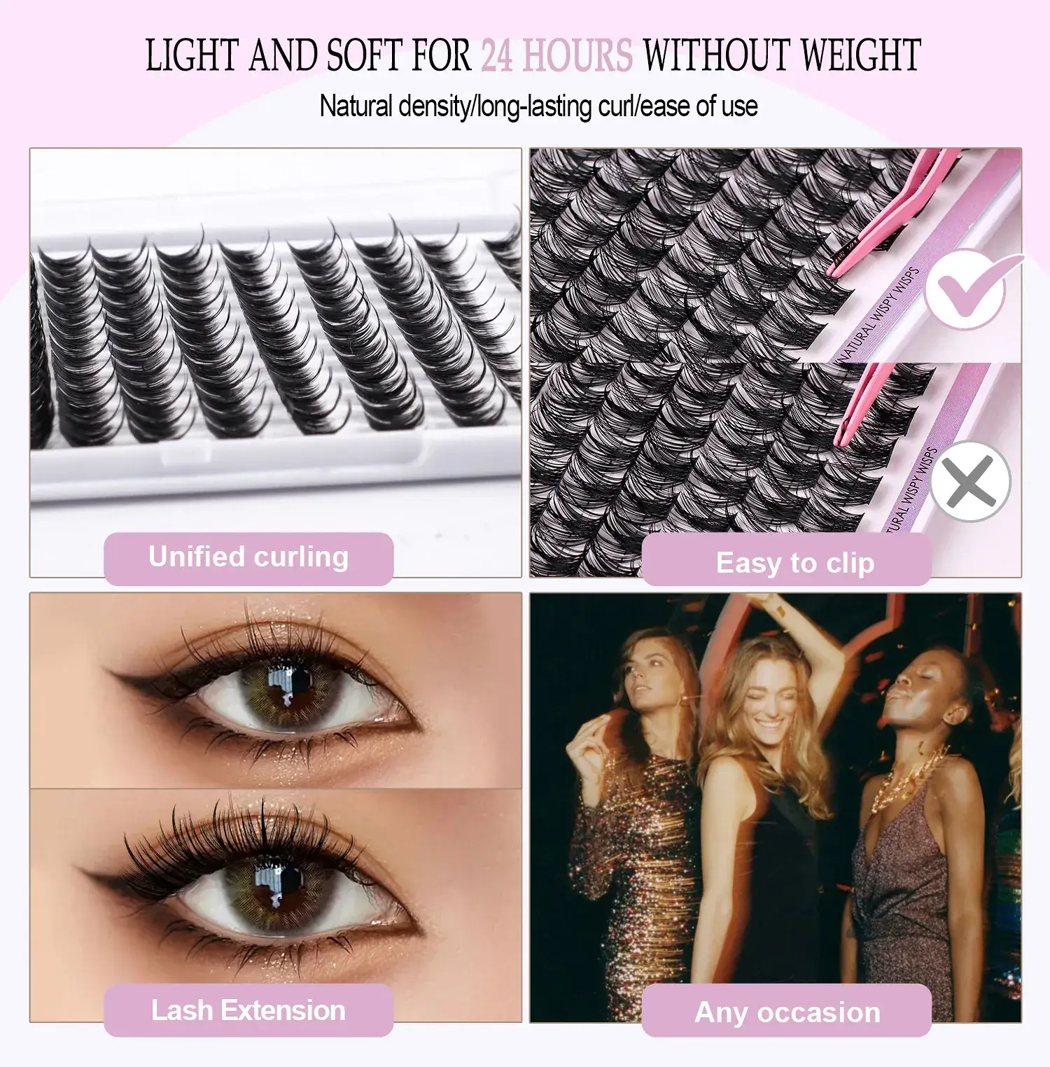 Cross-Border False Eyelashes 168 Clusters 8-16mm — feature 8