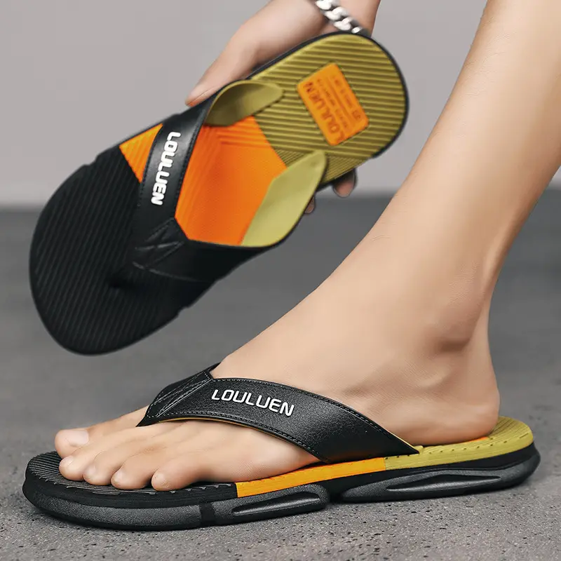 2024 Men's Teal Black Flip Flops Non-Slip Casual Sandals - Image 6