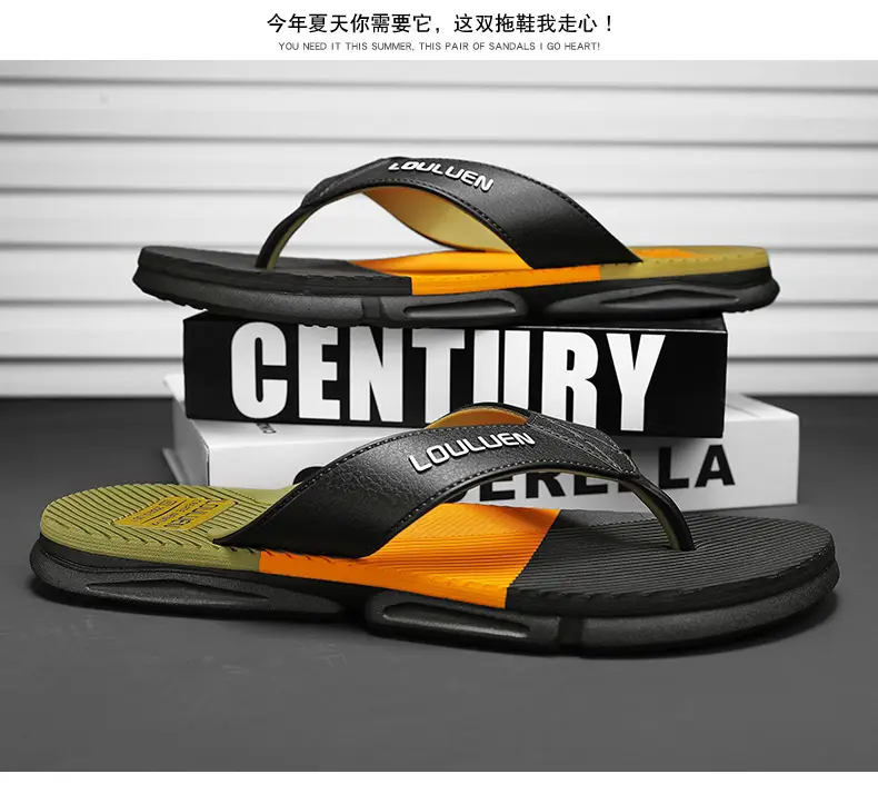 2024 Men's Teal Black Flip Flops Non-Slip Casual Sandals — feature 10