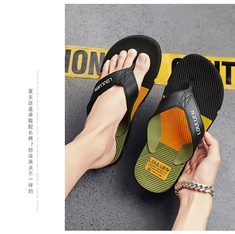 2024 Men's Teal Black Flip Flops Non-Slip Casual Sandals — feature 17