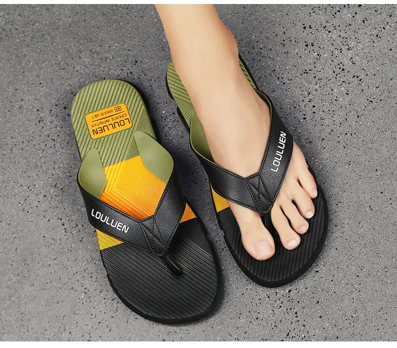 2024 Men's Teal Black Flip Flops Non-Slip Casual Sandals — feature 18