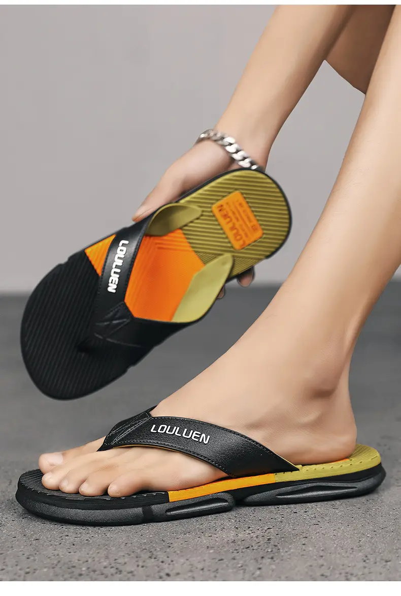 2024 Men's Teal Black Flip Flops Non-Slip Casual Sandals — feature 19