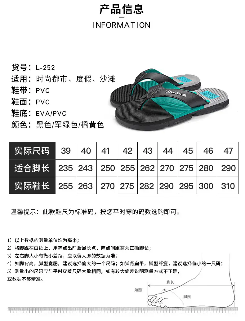 2024 Men's Teal Black Flip Flops Non-Slip Casual Sandals — feature 3