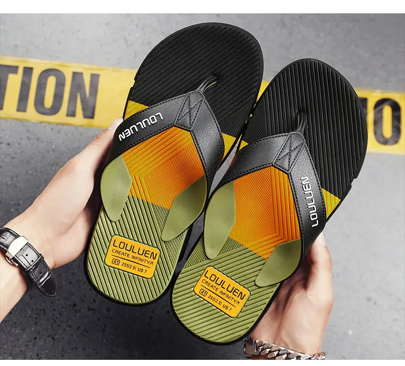 2024 Men's Teal Black Flip Flops Non-Slip Casual Sandals — feature 4