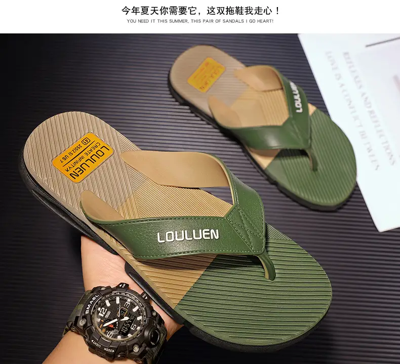 2024 Men's Teal Black Flip Flops Non-Slip Casual Sandals — feature 8