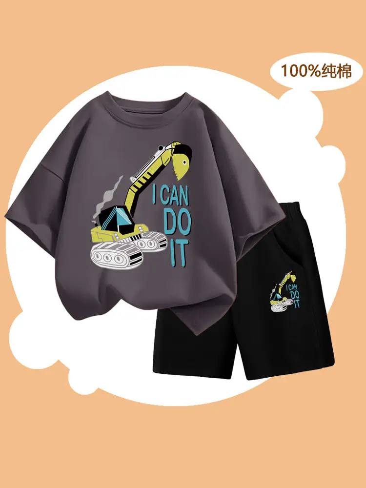 Red Cotton T-Shirt & Shorts Set for Boys Summer 2024 - Image 8
