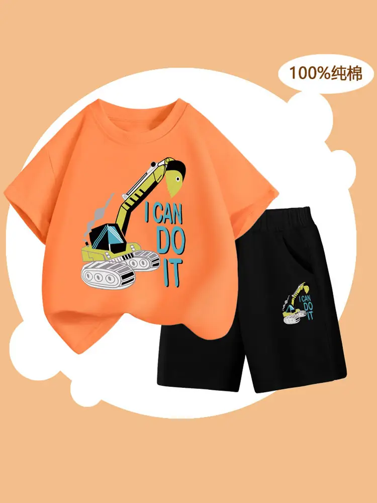 Red Cotton T-Shirt & Shorts Set for Boys Summer 2024 - Image 12