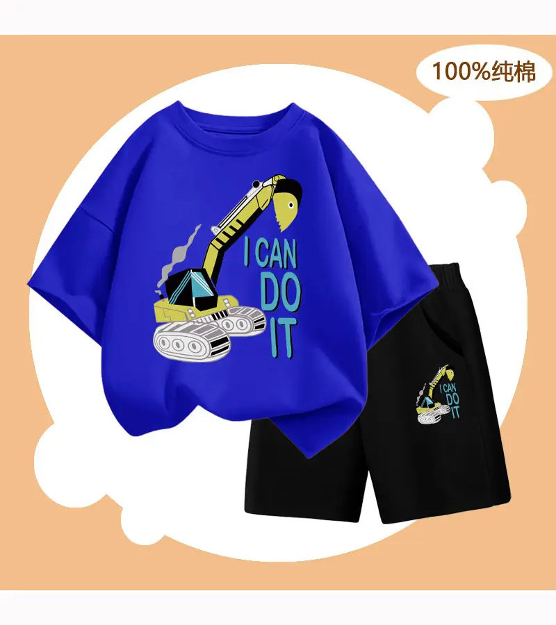 Red Cotton T-Shirt & Shorts Set for Boys Summer 2024 — feature 10