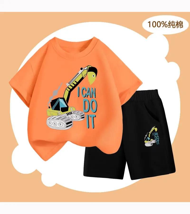 Red Cotton T-Shirt & Shorts Set for Boys Summer 2024 — feature 11