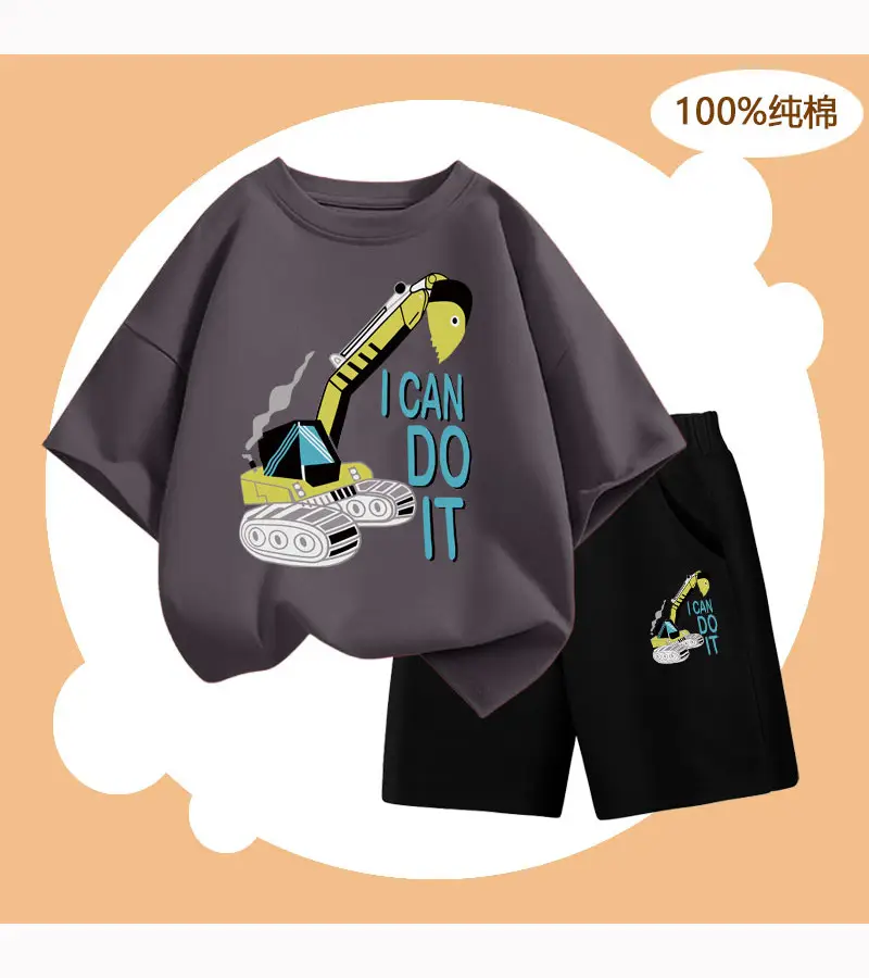 Red Cotton T-Shirt & Shorts Set for Boys Summer 2024 — feature 9