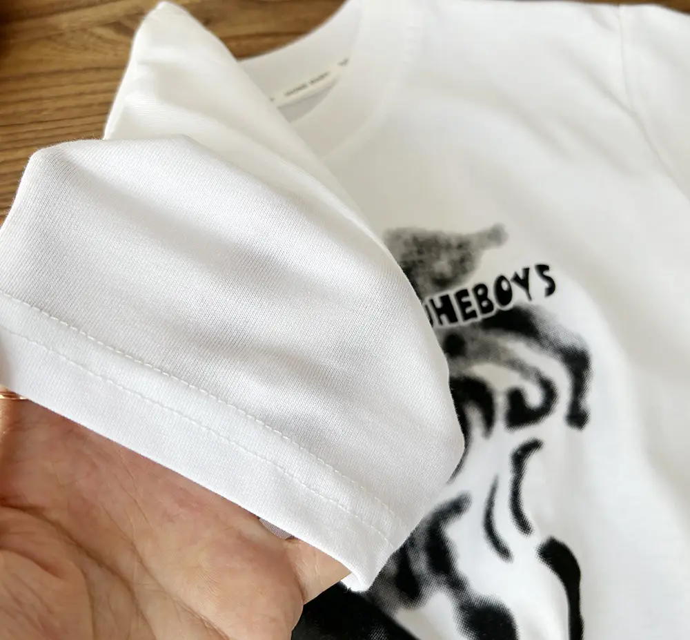 White Cotton T-Shirt for Boys with Heart Embroidery — feature 6