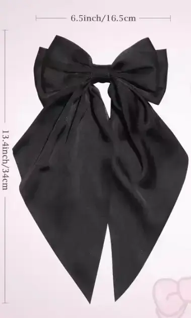 Satin Long Bow Hairpin for Women Yellow — feature 2