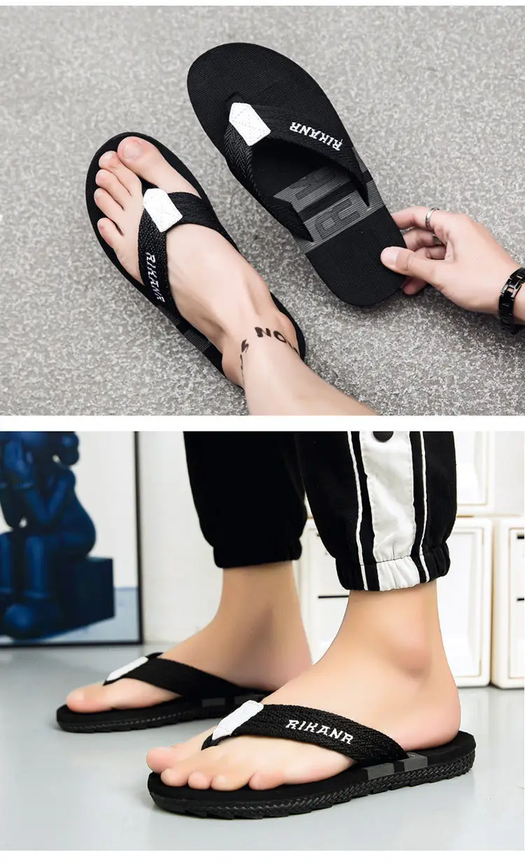 Cross-Border 2024 Summer Thick-Soled Slippers for Men, Sports and Leisure Beach Shoes, Eva Soft-Soled Vietnamese Flip-Flops — feature 9