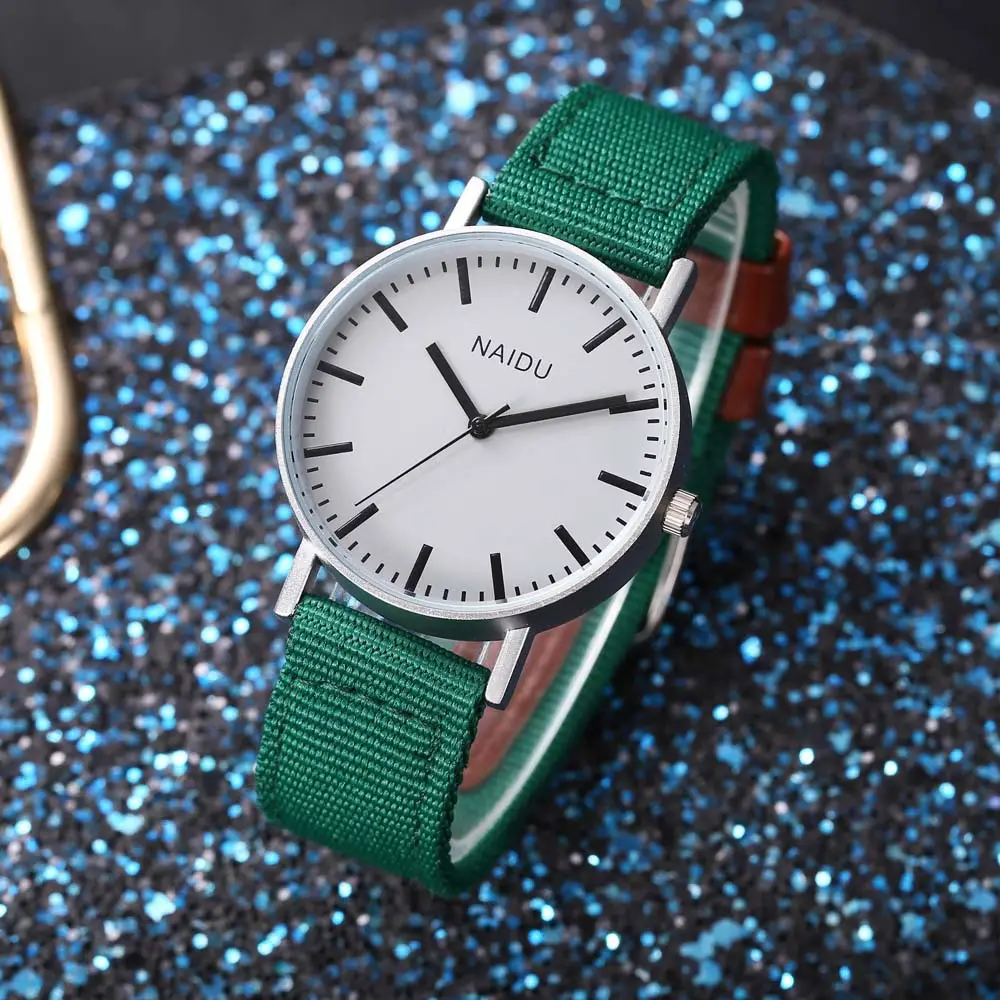 NAIDU Green Cloth Strap Quartz Watch for Men — feature 1