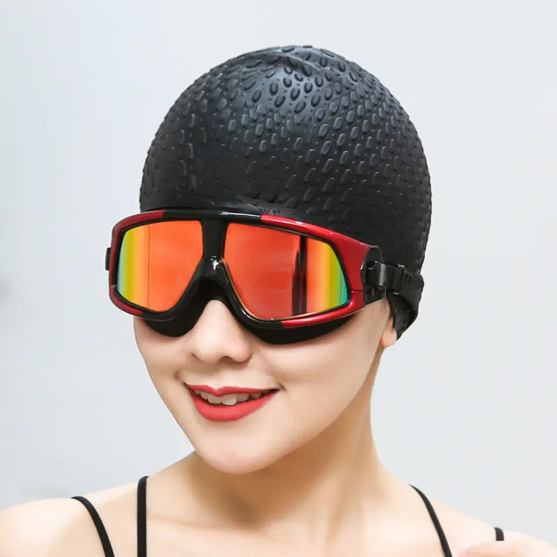 Silicone Swimming Cap Men's and Women's Long Hair Bubble Swimming Cap Waterproof High Elastic Quick-drying Ear Protection Professional Swimming Hat