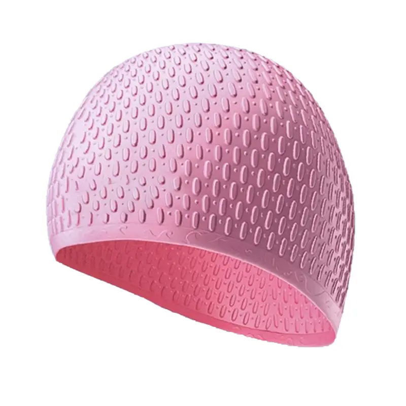 Silicone Swimming Cap Men's and Women's Long Hair Bubble Swimming Cap Waterproof High Elastic Quick-drying Ear Protection Professional Swimming Hat