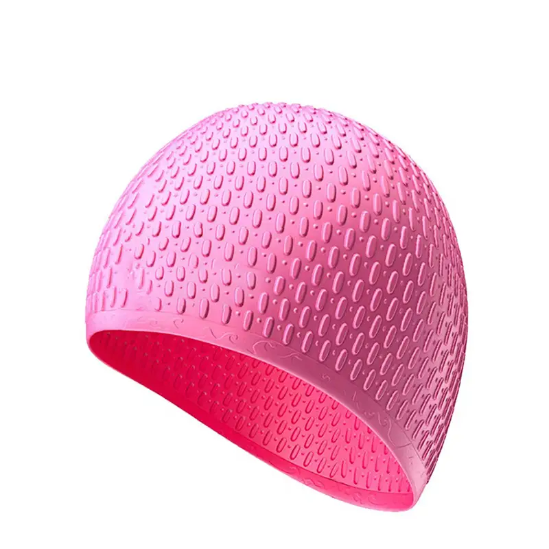Silicone Swimming Cap Men's and Women's Long Hair Bubble Swimming Cap Waterproof High Elastic Quick-drying Ear Protection Professional Swimming Hat