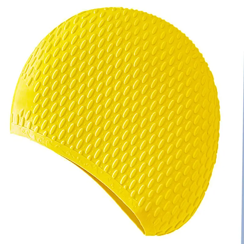 Silicone Swimming Cap Men's and Women's Long Hair Bubble Swimming Cap Waterproof High Elastic Quick-drying Ear Protection Professional Swimming Hat