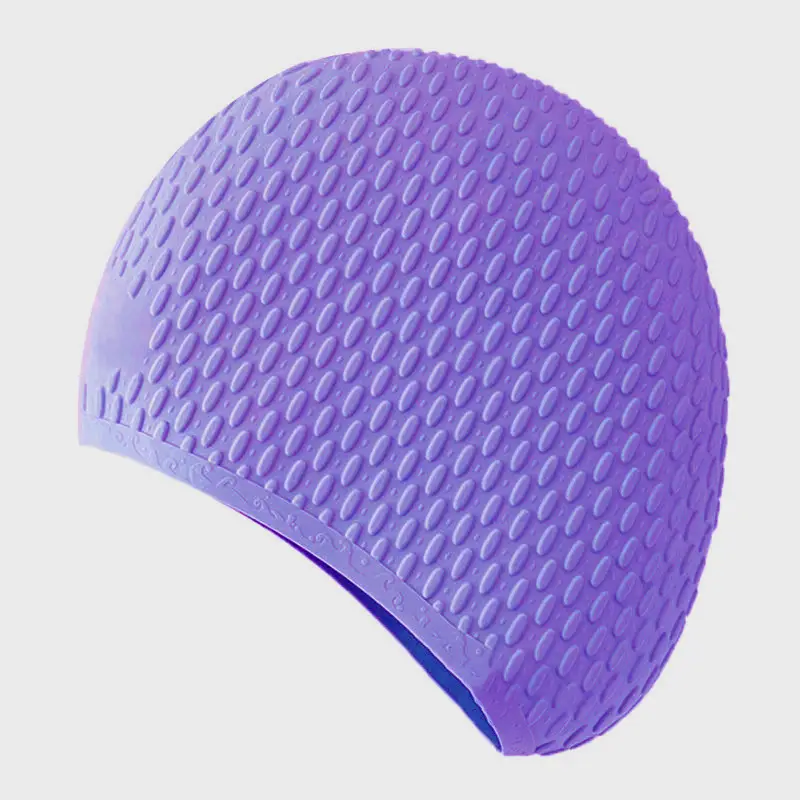 Silicone Swimming Cap Men's and Women's Long Hair Bubble Swimming Cap Waterproof High Elastic Quick-drying Ear Protection Professional Swimming Hat