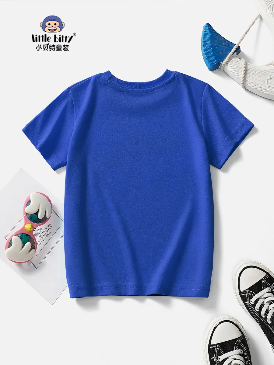Blue Cartoon Elephant Kids T-Shirt 2025 Summer - Image 3