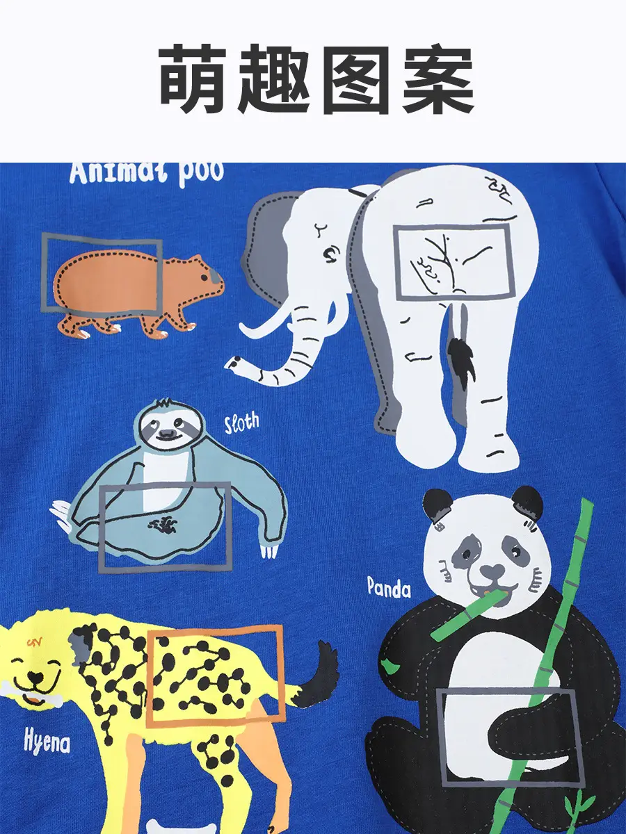 Blue Cartoon Elephant Kids T-Shirt 2025 Summer - Image 5