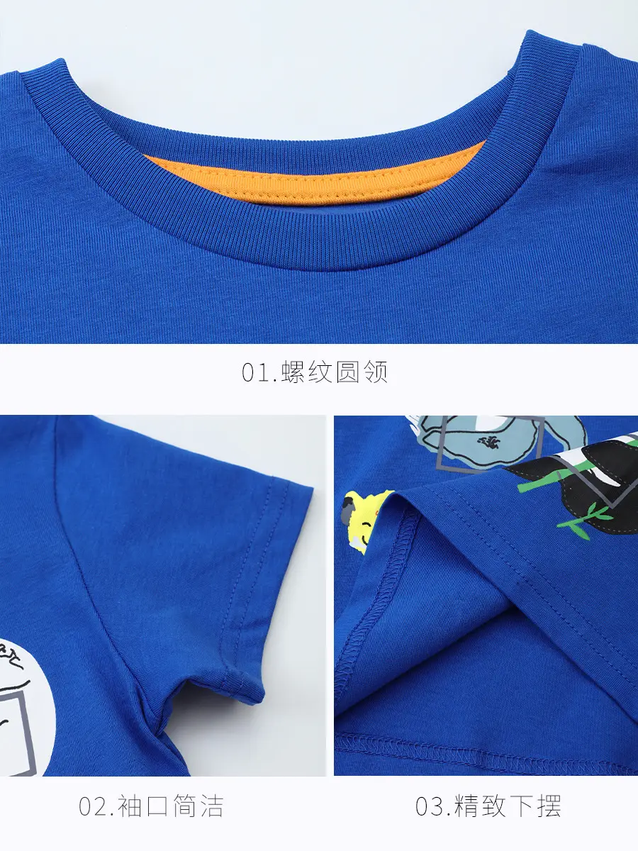 Blue Cartoon Elephant Kids T-Shirt 2025 Summer - Image 6