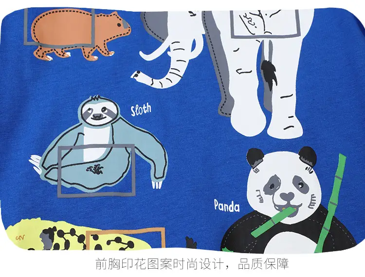 Blue Cartoon Elephant Kids T-Shirt 2025 Summer — feature 13