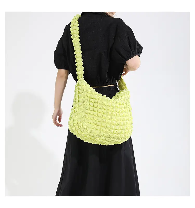 Korean Style Pleated Shoulder Bag White 2024 — feature 12