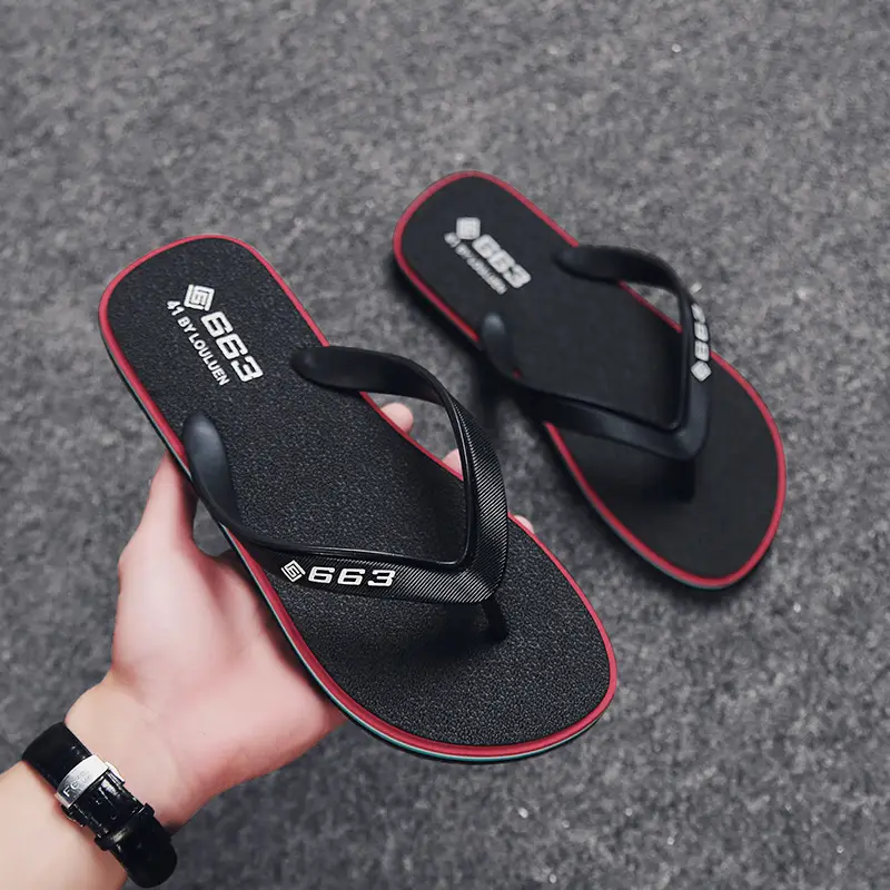 2024 Spring and Summer New Men's Casual Slippers Korean Style Trendy Beach Flip-Flops Outdoor Fashion Sandals for Men